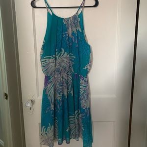 Blue patterned dress